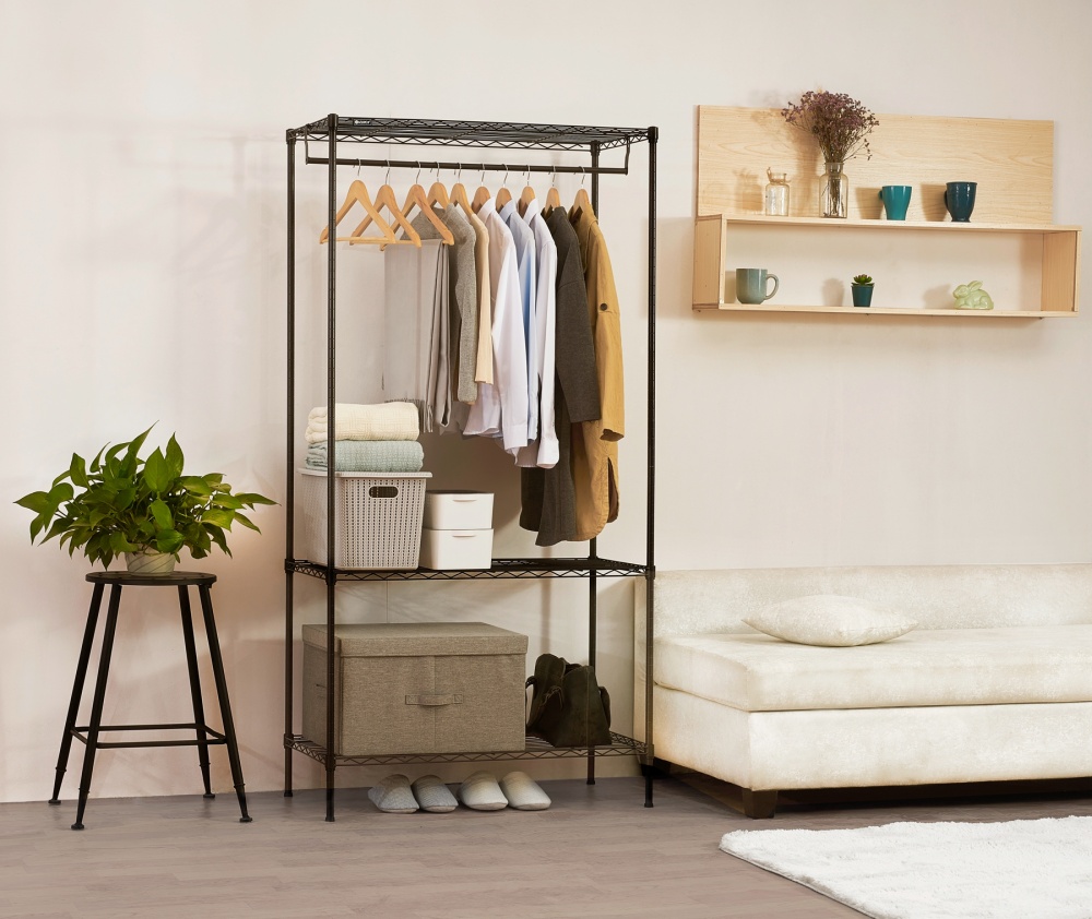 Стойка LUNA HOME DGCJ-B1133 гардеробная на 3 полки черный