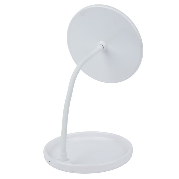 Зеркало косметическое Axentia с полочкой и гибким кронштейном матовое белое 135841