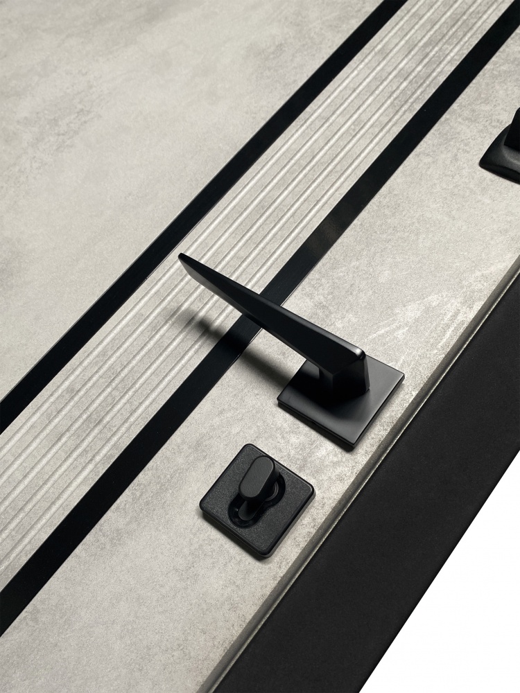 Двері вхідні Міністерство дверей Престиж-3К-550-М (Бетон А./О.С.) бетон антрацит / оксид 2050x960 мм праві