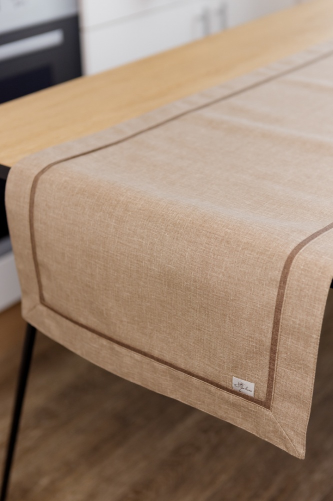 Дорожка (раннер) з двойным кантом Корица Мокко 40x140 см Прованс