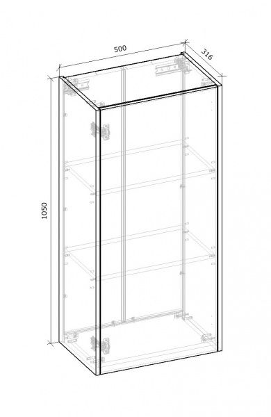 Шкаф верхний МС Идея Лофт В 50/105/31,6 бетон Грейд