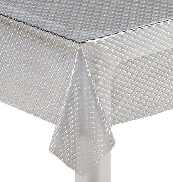 Скатертина 3Д ТС26-001 Соти 137x100 см білий Даріана 