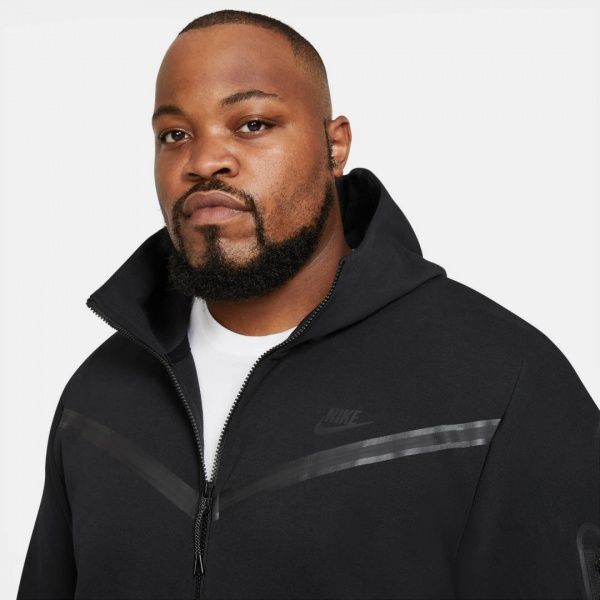 Джемпер Nike M NSW TCH FLC HOODIE FZ WR CU4489-010 р. XL черный