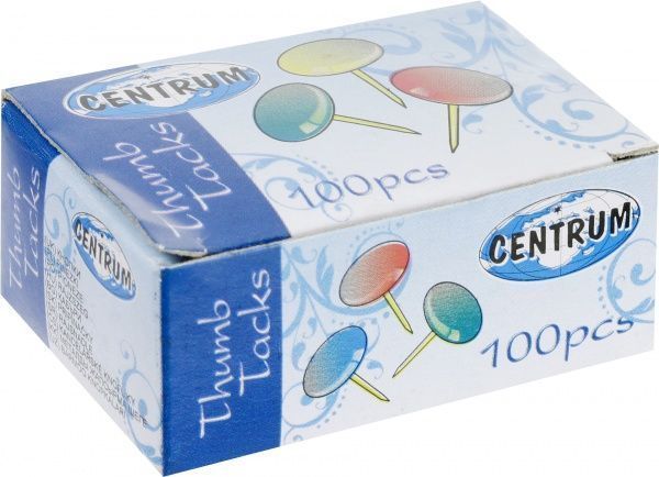 Кнопки канцелярські Centrum 80368 кольорові 100 шт. 