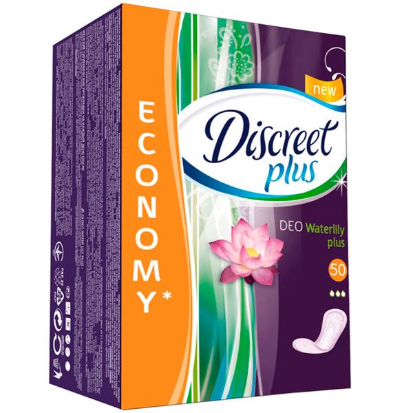 Прокладки ежедневные Discreet Deo Waterlily plus 50 шт.