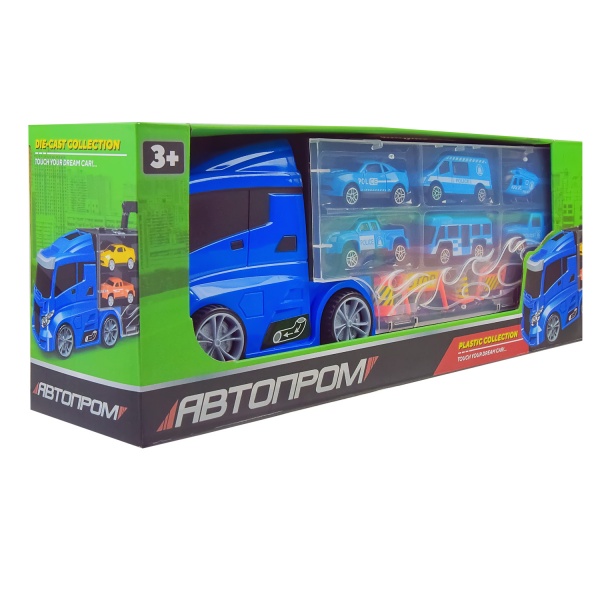 Автовоз Автопром Трейлер з машинками 8081A