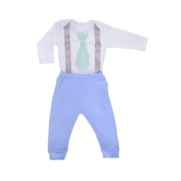 Комплект Lucky tots білий/блакитний/бірюзовий р.68 1529 