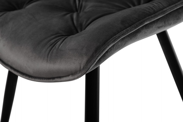 Стул обеденный Плото велюр серый/черный