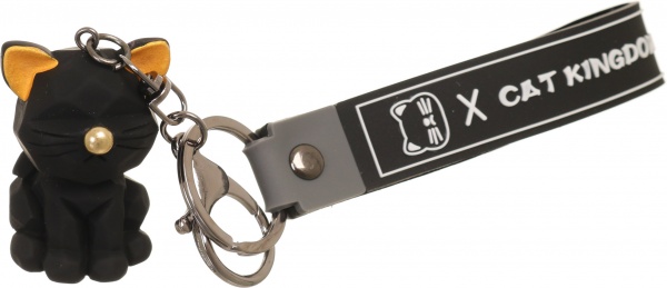 Брелок Кот на удачу черный