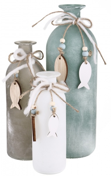 Набір ваз HOFF скляних Ocean breeze 3 шт бірюзовий/коричневий/білий 