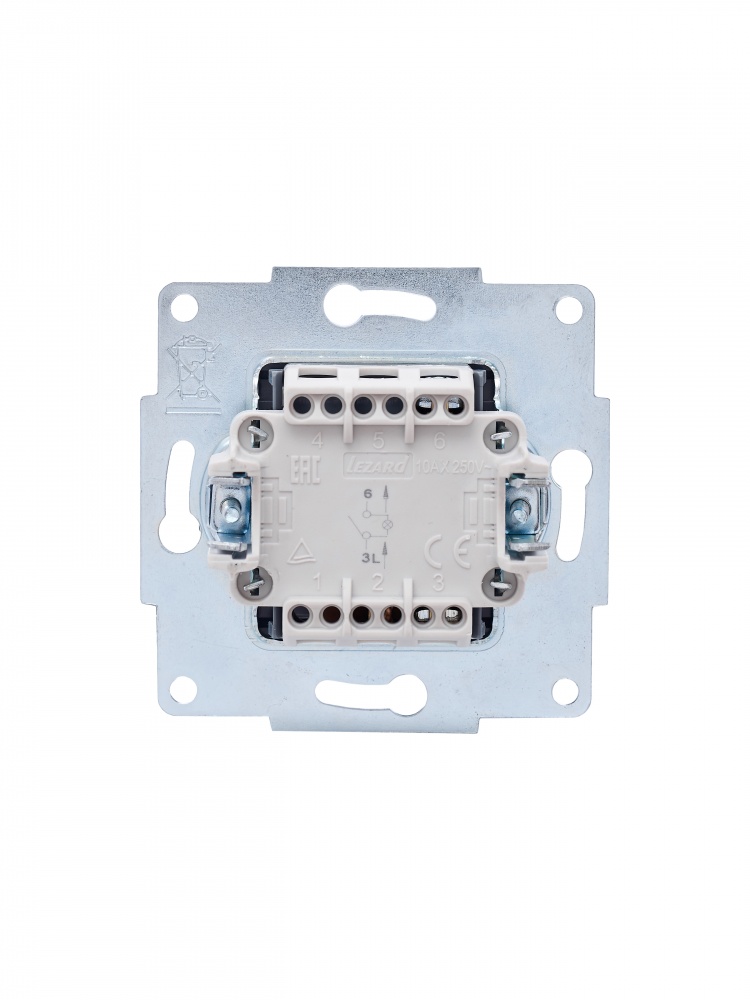 Вимикач одноклавішний Lezard Vesna з підсвіткою білий 742-0288-111