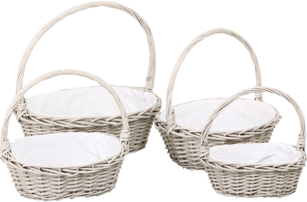 Корзинка плетеная с текстилем 46х36х16/42 см RL24-23T/1-1