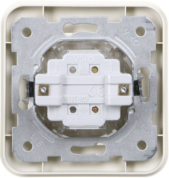 Вимикач одноклавішний Viko Rollina без підсвітки 10 А 250В кремовий 90421001