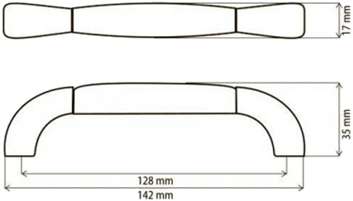 Мебельная ручка скоба DC D-300 G28/12-NW 128 мм серебряный