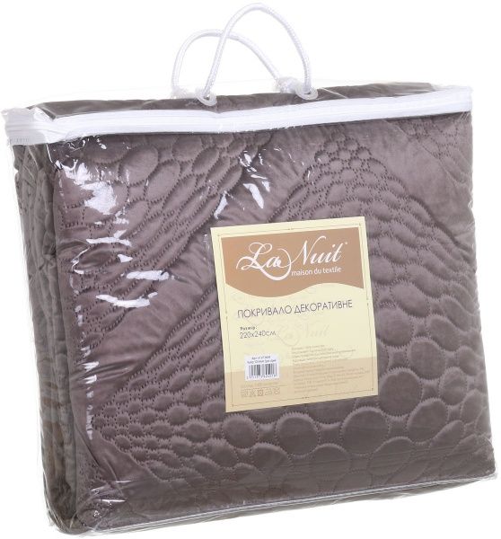 Покривало Basic 3D Velvet Spot 220x240 см La Nuit сірий 