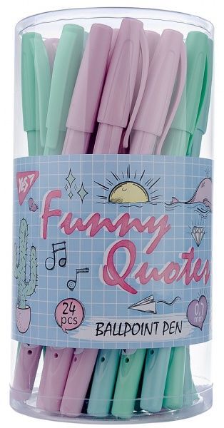 Ручка шариковая YES Funny Quotes 0,7 мм цвет в ассортименте 411968 