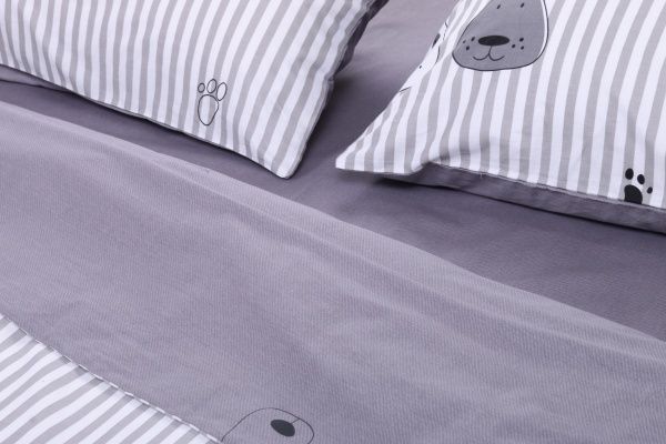 Комплект постільної білизни Happy dogs двоспальний різнокольоровий принт La Nuit 