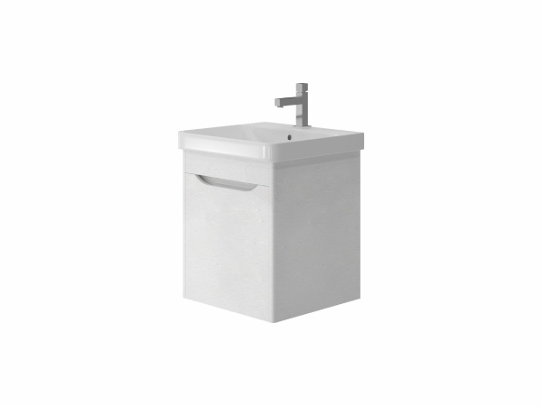 Тумба підвісна ЮВЕНТА Тумба Livorno-55 структурний білий з умивальником Luxury-55