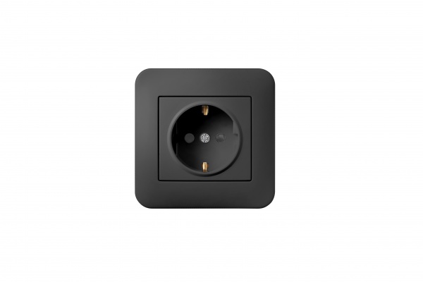 Розетка із заземленням Hausmark Luno IP20 антрацит 709-4242-124B