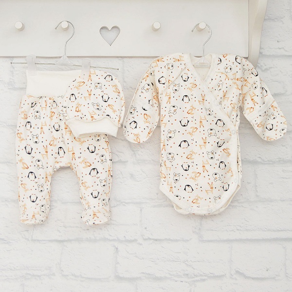 Комплект для новонароджених Blanka Пінгвін бежевий р.62 12892 