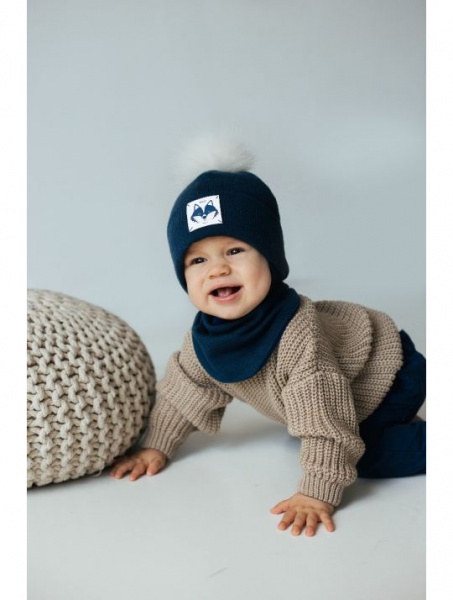 Комплект шапка + снуд для мальчиков Dembo House Пето р.42 джинсовый 22.01.018 