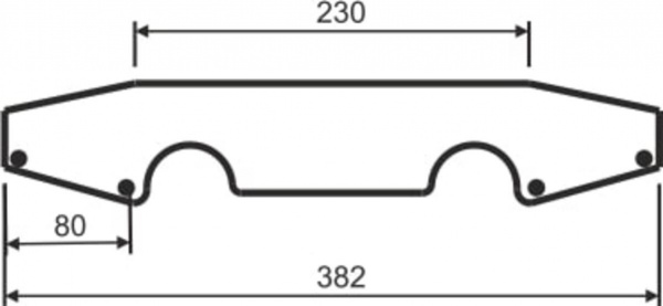 Снегодержатель полумесяц Tile коронка RAL 8019 коричневый