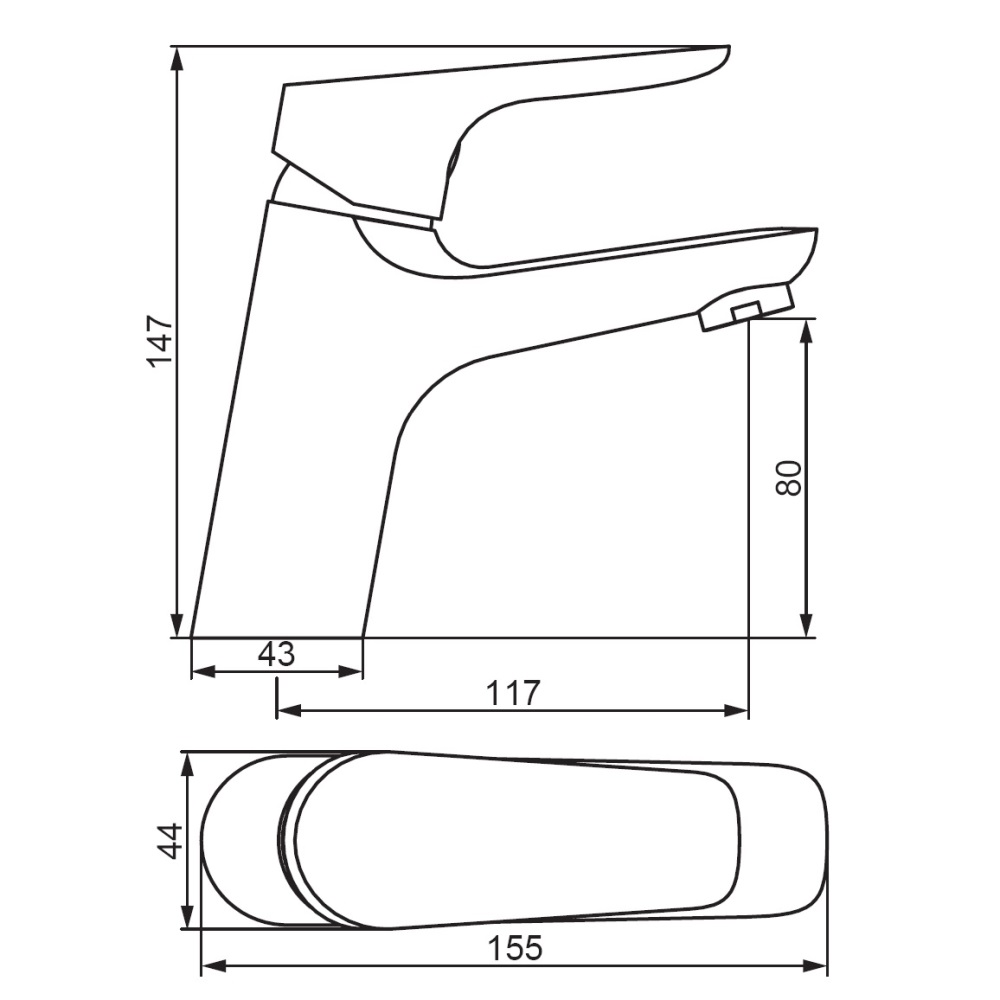 Змішувач для умивальника Damixa Jupiter 770210301 чорний