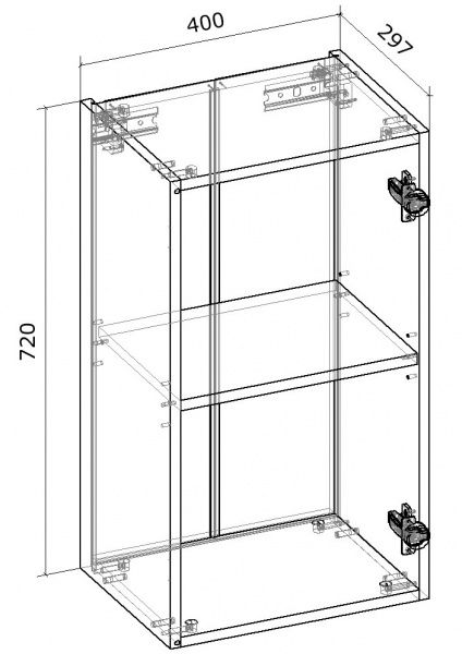 Шафа верхня Грейд розпашна (ТОП) 400x720x300 мм ваніль 