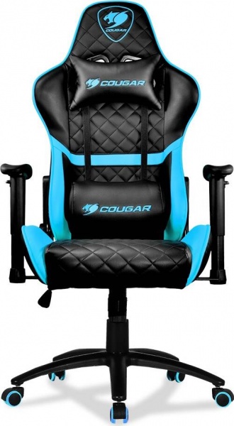 Кресло Cougar геймерское Armor One Sky Blue черно-синий 