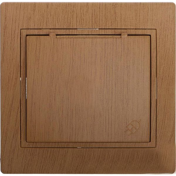 Розетка с заземлением Lezard Mira с крышкой дуб матовый 701-5151-123B