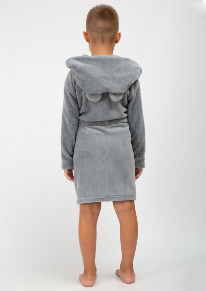 Халат дитячий для хлопчика Roksana Вушки №0051/90052 р.92-98 сіро-блакитний 