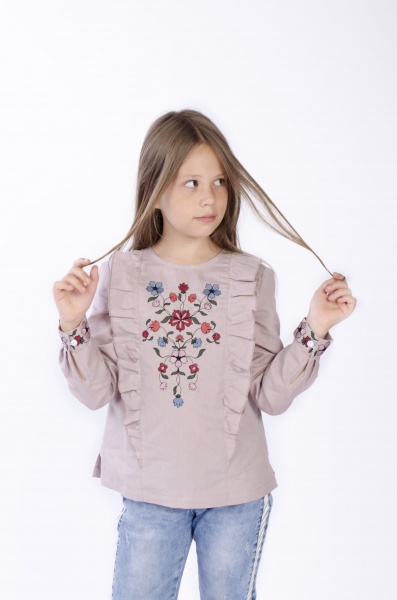 Вышиванка для девочек Эдельвика р.152 розовый 80-21/00 