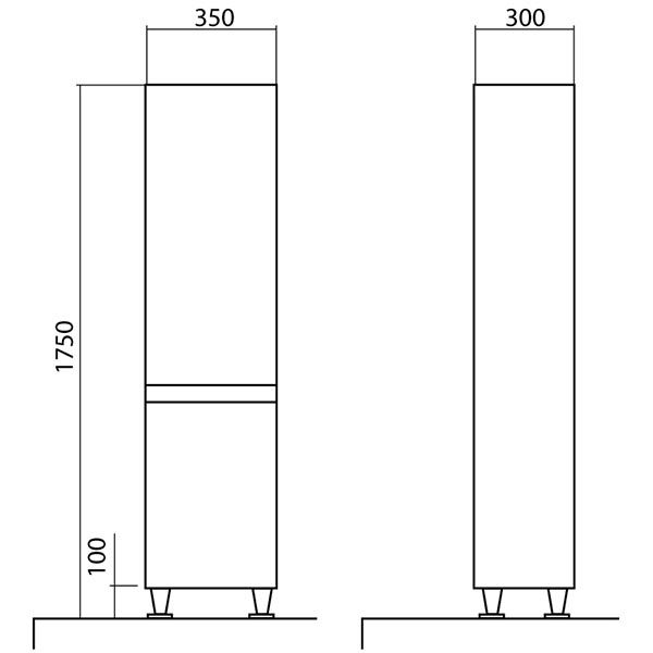 Пенал напольный Aqua Rodos Акцент (R)