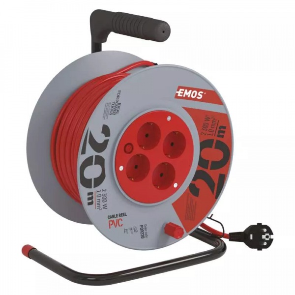 Удлинитель на катушке Emos с заземлением 4 гн. оранжевый 20 м P09220