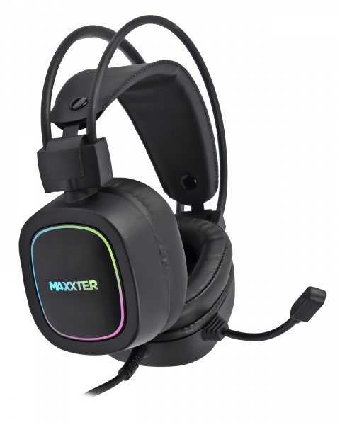 Навушники Maxxter Ghost Helmet black USB 7.1 RGB підсвічування 