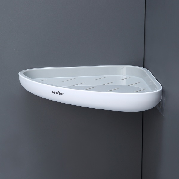 Полка угловая MVM ВР-26 белый/серый 