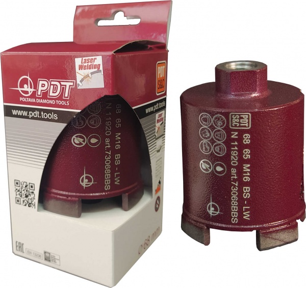 Коронка алмазная PDT по бетону 68 мм с SDS plus 73168BBS