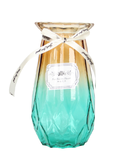 Ваза скляна Crystal Alnita (83210414-12) 20 см жовто-зелена 