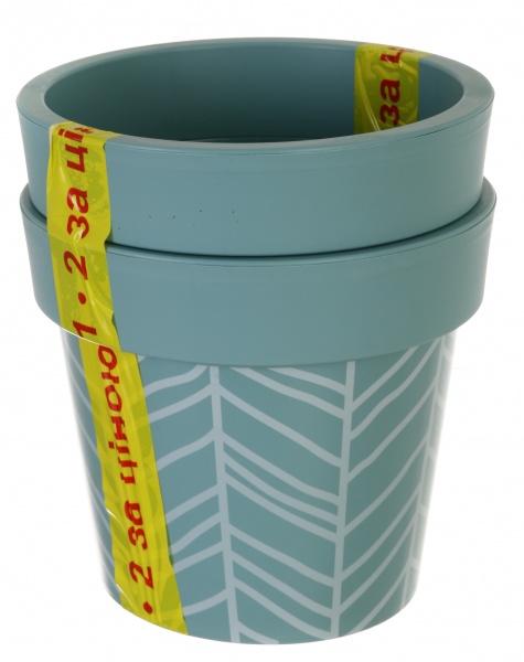 Горщик пластиковий Алеана Гамма 26x22 см 2 шт круглий 7 л сизо-блакитний 