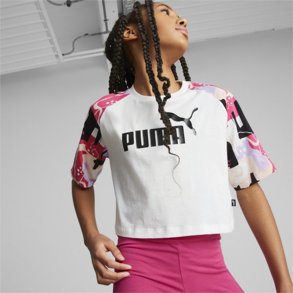 Футболка Puma ESS+ STREET ART RAGLAN AOP TEE G 67350702 р.176 білий