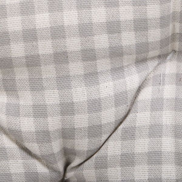 Подушка на стілець сіра в клітинку D 40 см Прованс