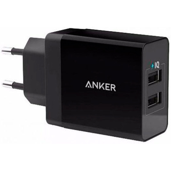 Мережевий зарядний пристрій Anker PowerPort2 24W/4.8A+Micro USB cable V3 B2021L11