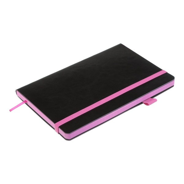 Книга для записей Concept 96 лист. клетка черный с розовым Buromax