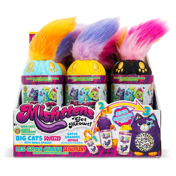 М'яка іграшка Misfittens W3 - Котик у банці різнокольоровий 03936(W3)