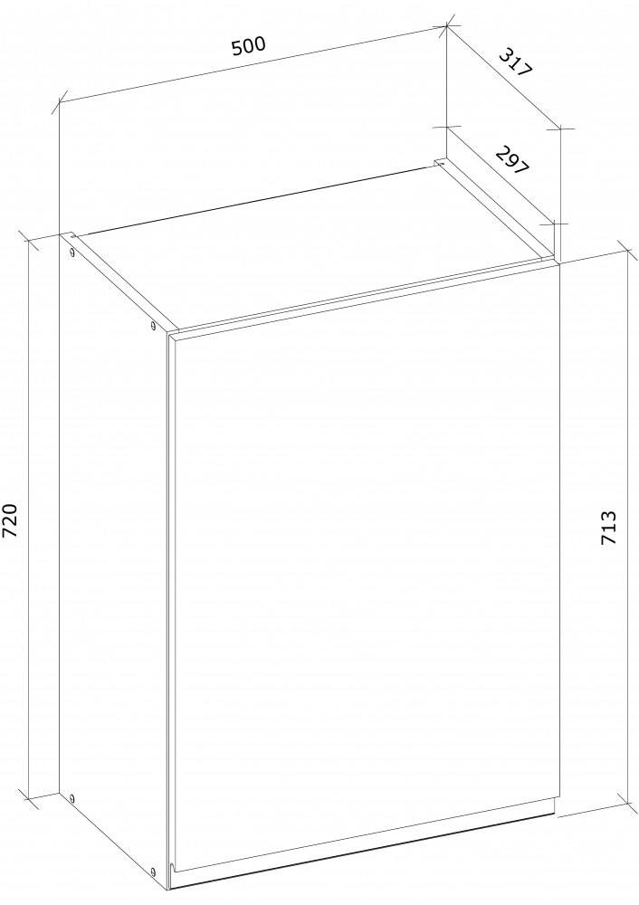 Шкаф верхний В 50/72 МС Джетта дуб сонома/графит Грейд