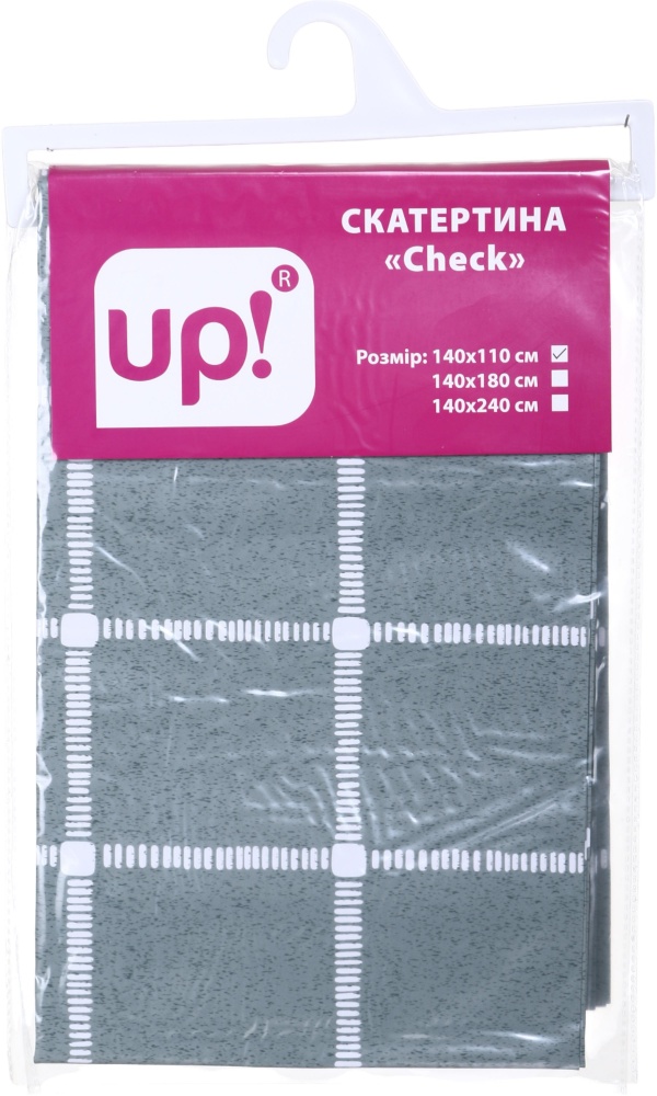 Скатерть Check 140x110 см серый UP! (Underprice)