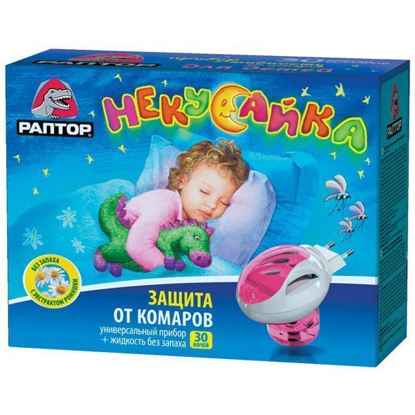 Фумигатор РАПТОР Некусайка + жидкость без запаха 30 ночей 135 г