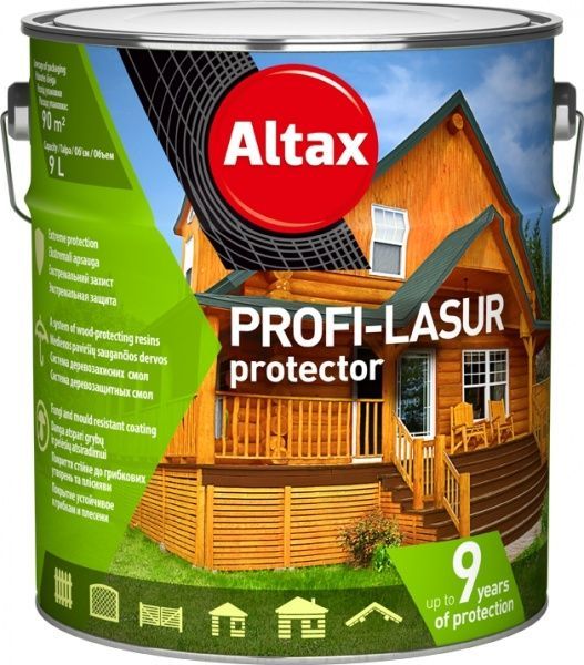 Лазурь Altax PROFI-LASUR protector Каштан мат 9 л