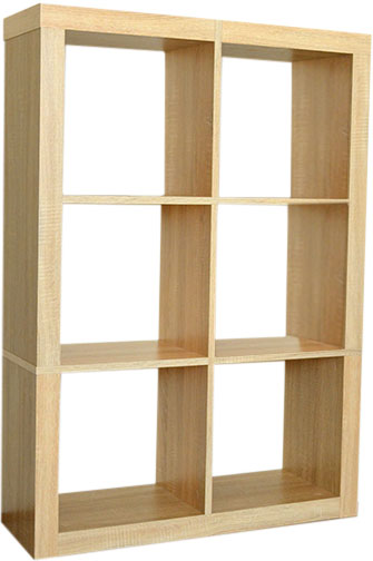 Этажерка пристенная Inteo Кубус МИКС 2х3 1146х792х290 мм дуб тахо