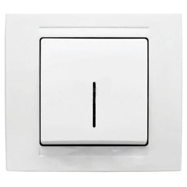 Вимикач одинарний прохідний Gunsan Moderna бiлий